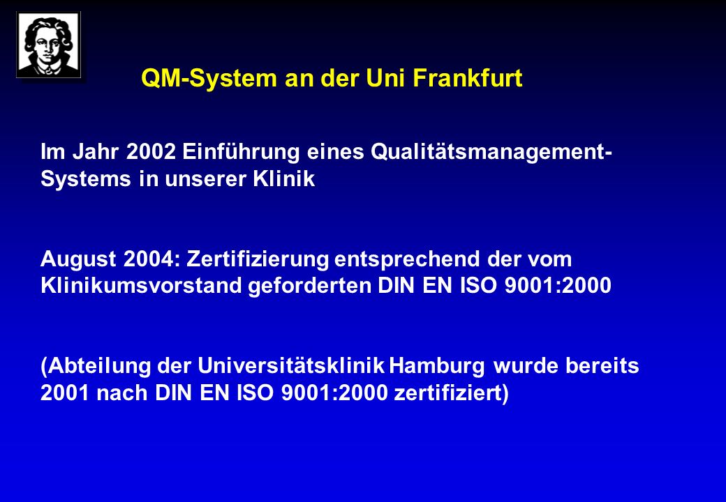 QM-System an der Uni Frankfurt