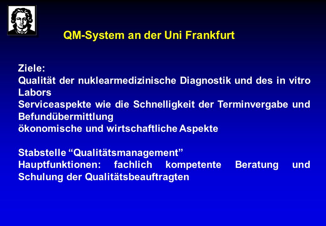 QM-System an der Uni Frankfurt