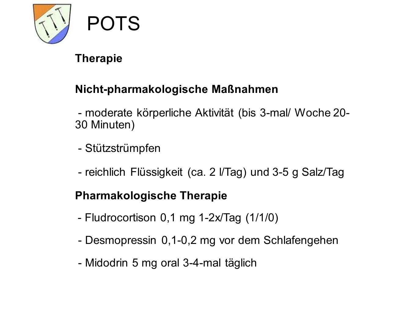 POTS Therapie Nicht-pharmakologische Maßnahmen