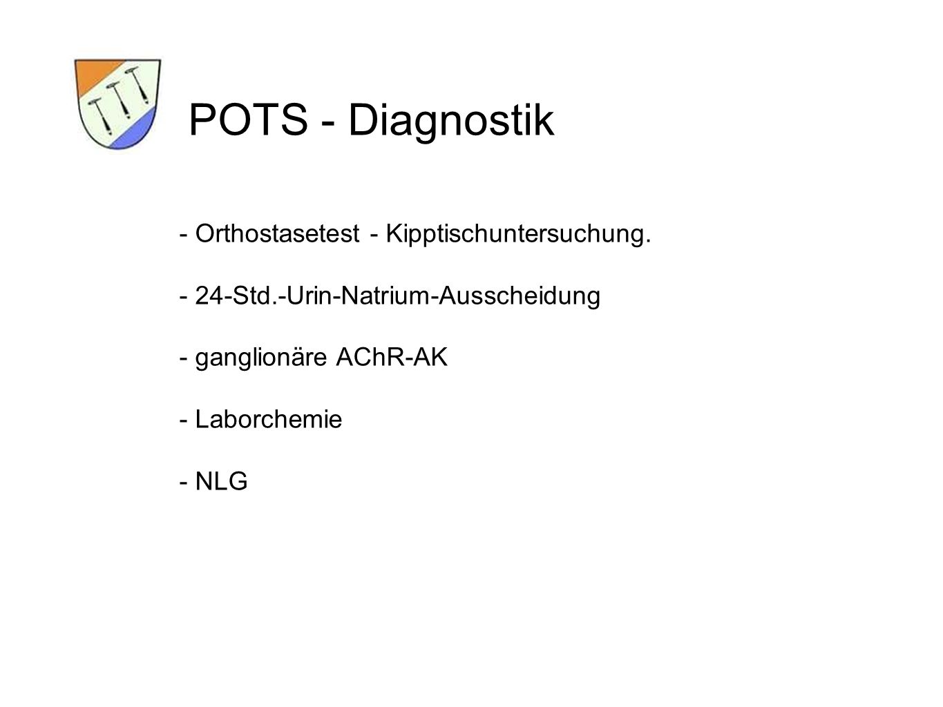 POTS - Diagnostik - Orthostasetest - Kipptischuntersuchung.