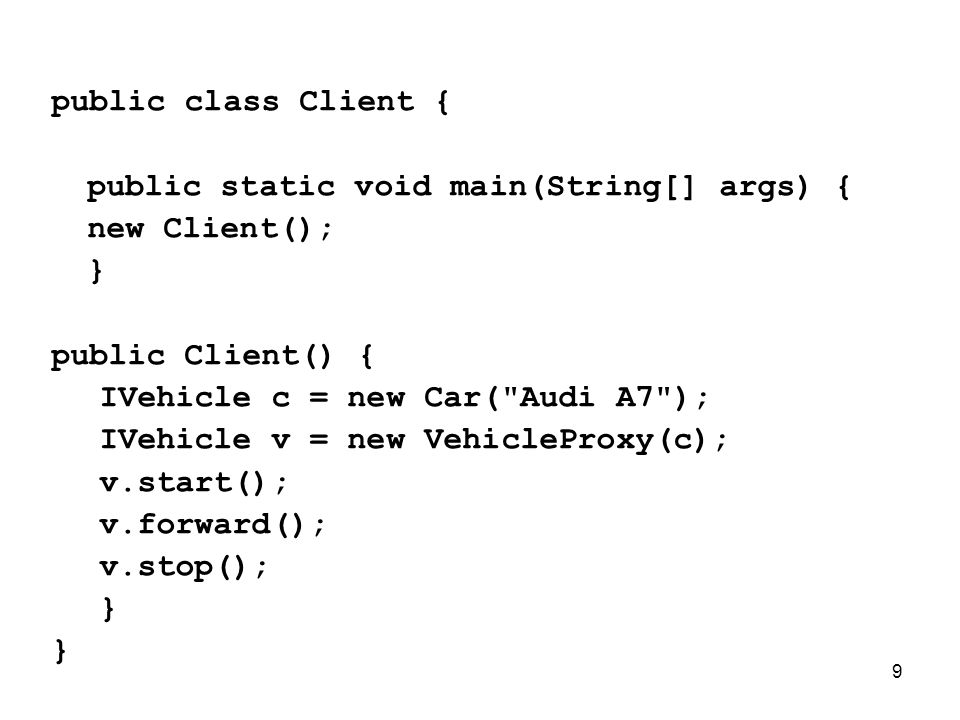 public class Client { public static void main(String[] args) { new Client(); } public Client() {