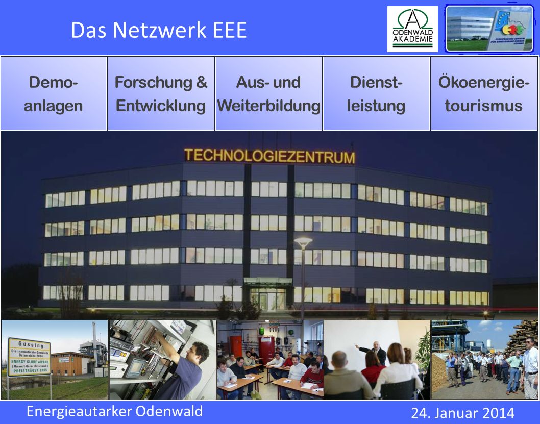 Das Netzwerk EEE Demo- anlagen Forschung & Entwicklung Aus- und