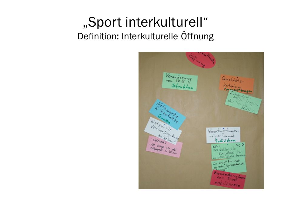 „Sport interkulturell Definition: Interkulturelle Öffnung