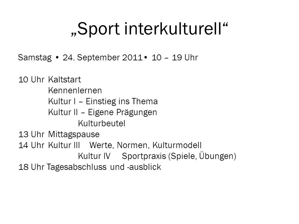 „Sport interkulturell