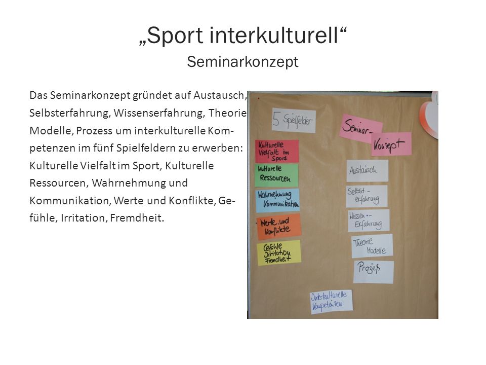 „Sport interkulturell Seminarkonzept