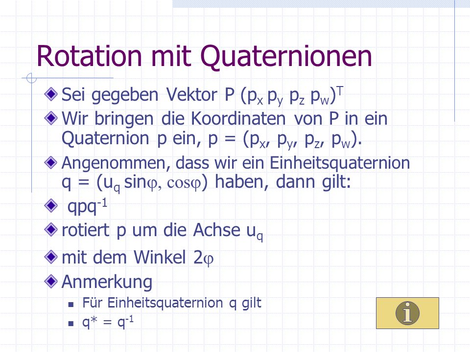 Rotation mit Quaternionen