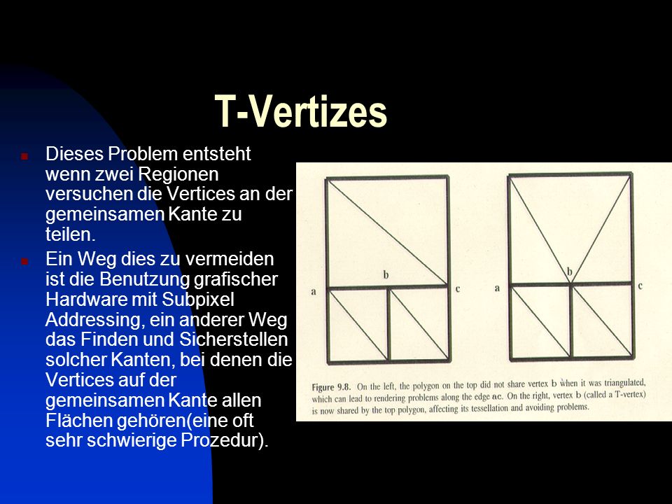 T-Vertizes Dieses Problem entsteht wenn zwei Regionen versuchen die Vertices an der gemeinsamen Kante zu teilen.