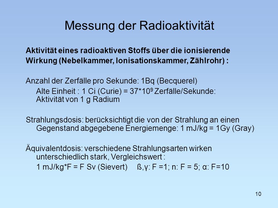 Messung der Radioaktivität