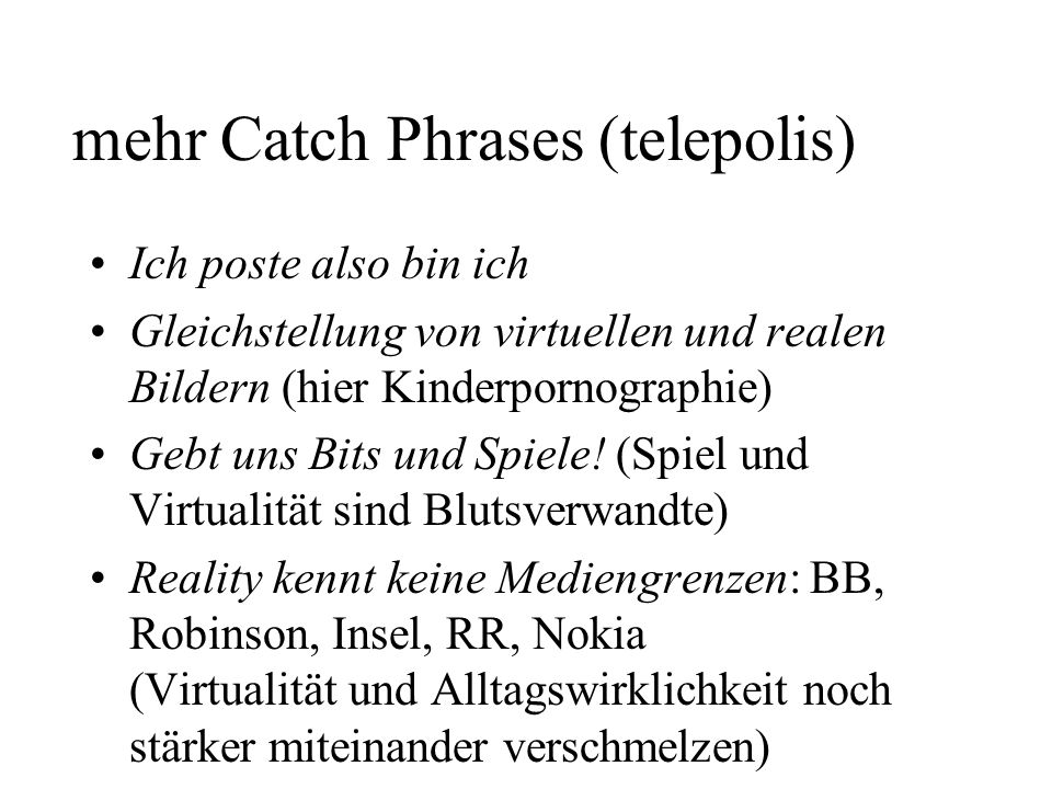 mehr Catch Phrases (telepolis)