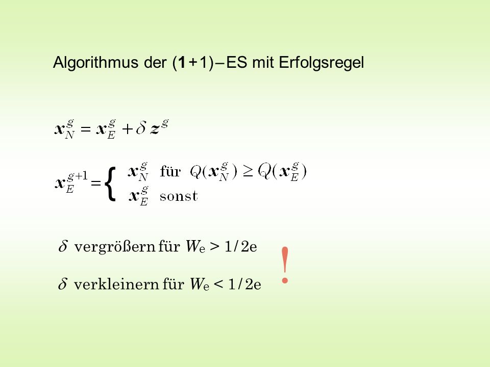 ! { d vergrößern für We > 1 / 2e d verkleinern für We < 1 / 2e