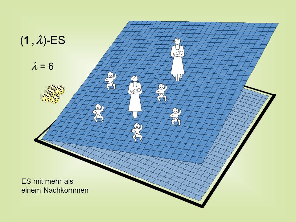 (1 , l)-ES l = 6 ES mit mehr als einem Nachkommen