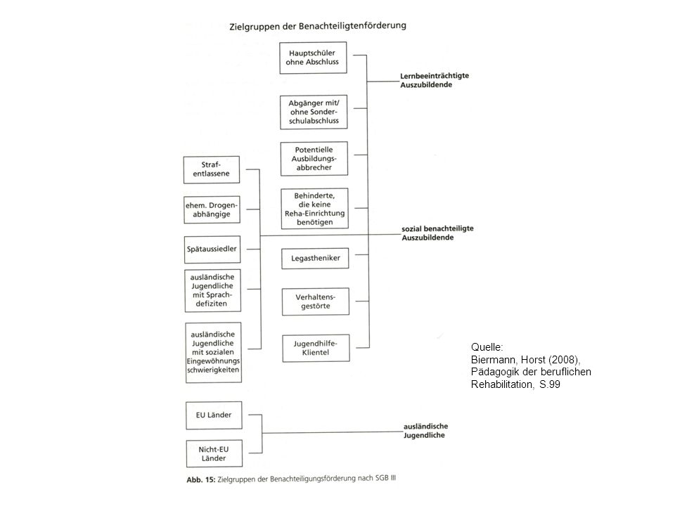 Quelle: Biermann, Horst (2008), Pädagogik der beruflichen Rehabilitation, S.99