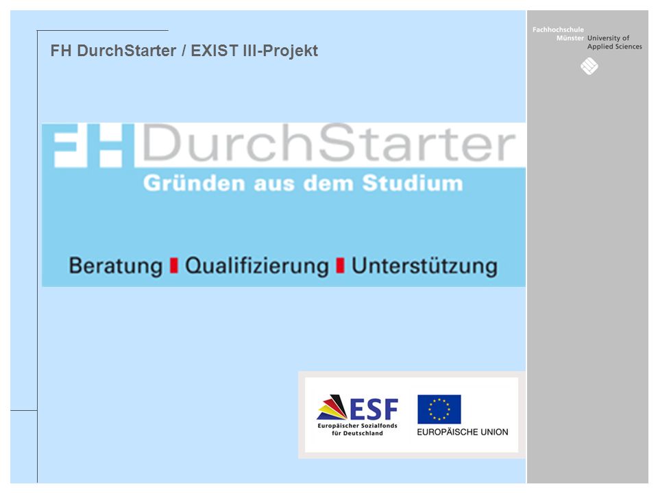 FH DurchStarter / EXIST III-Projekt