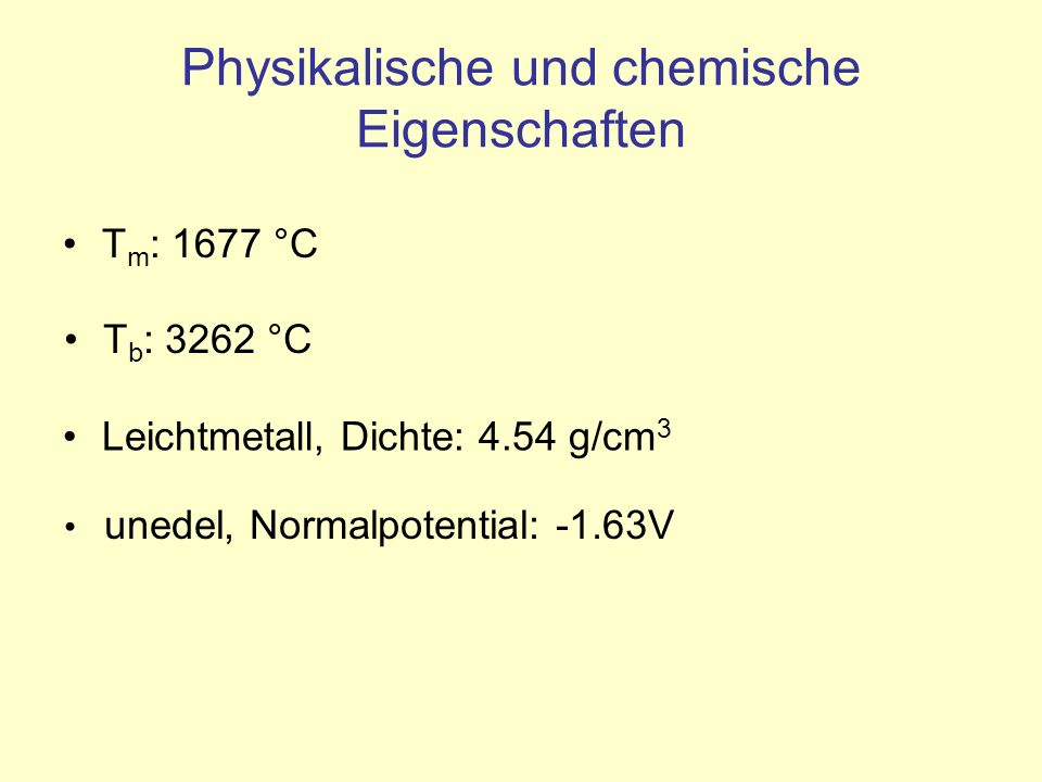 Physikalische und chemische Eigenschaften