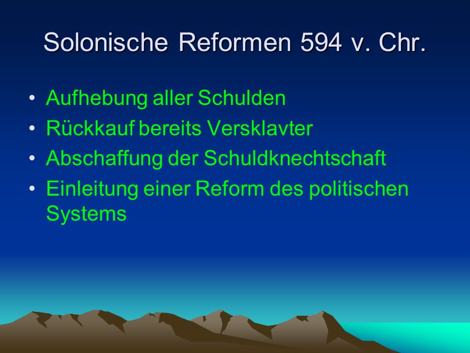 Solonische Reformen 594 v. Chr.