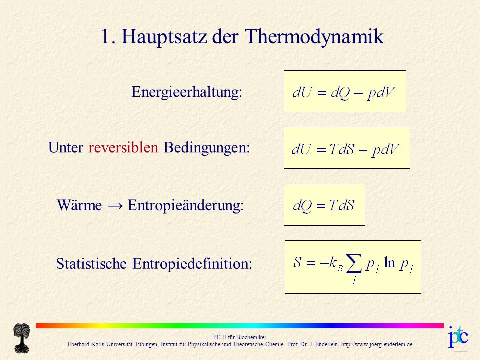 1. Hauptsatz der Thermodynamik