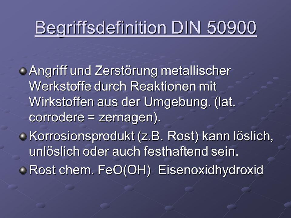 Begriffsdefinition DIN 50900