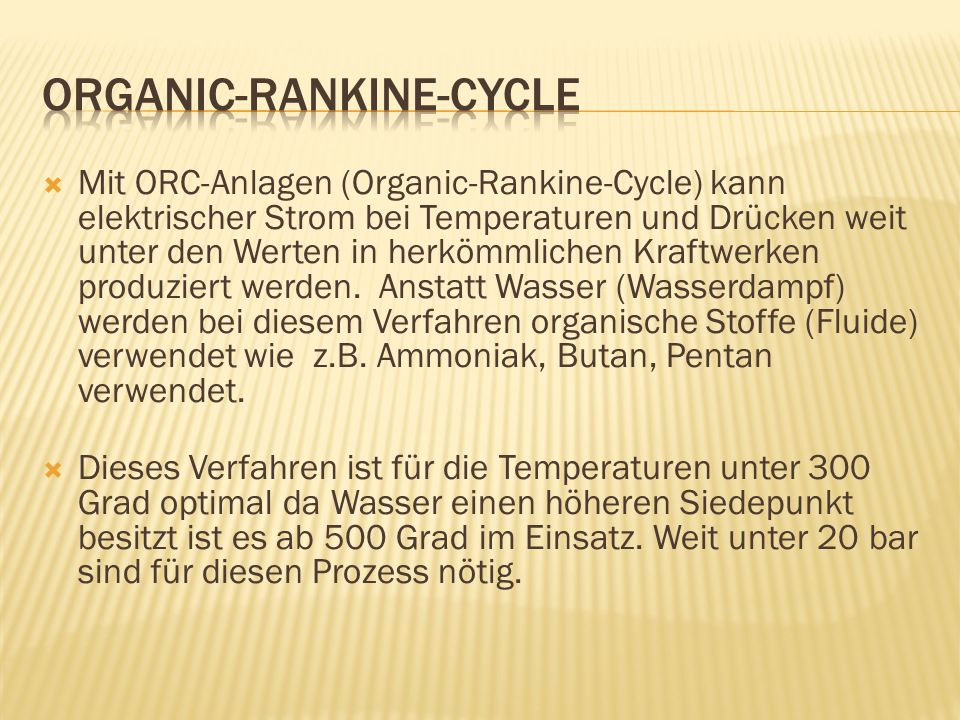 Organic-Rankine-Cycle