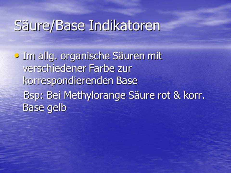 Säure/Base Indikatoren