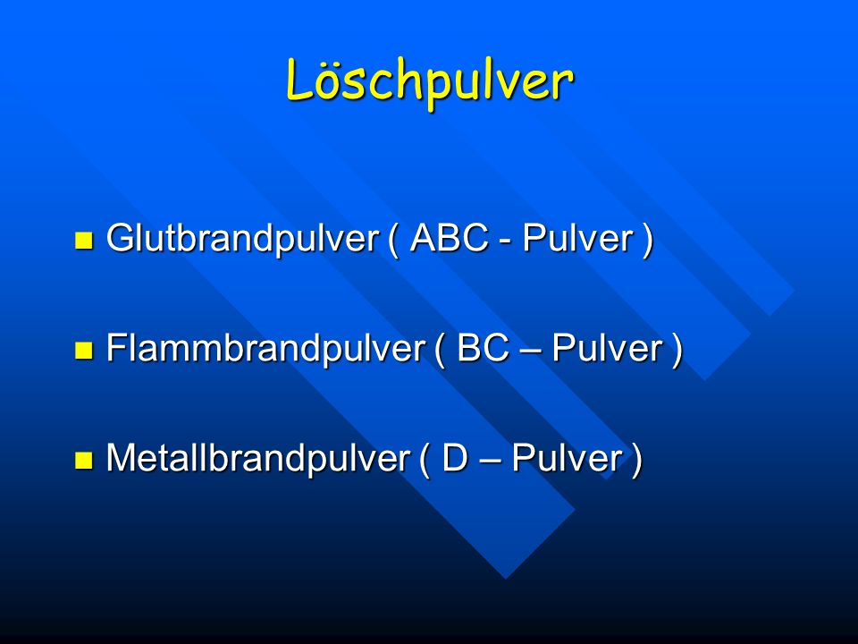 Löschpulver Glutbrandpulver ( ABC - Pulver )