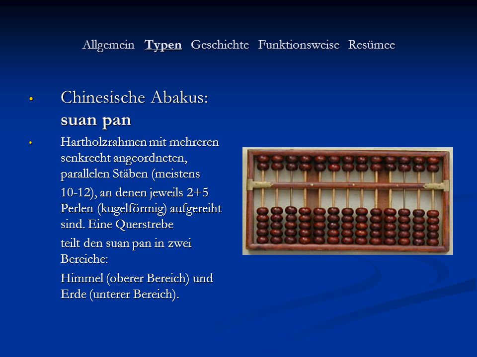 Allgemein Typen Geschichte Funktionsweise Resümee