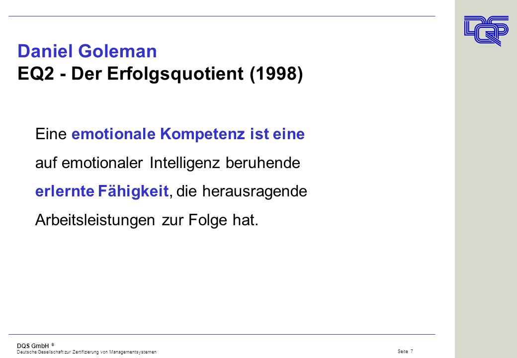 Daniel Goleman EQ2 - Der Erfolgsquotient (1998)