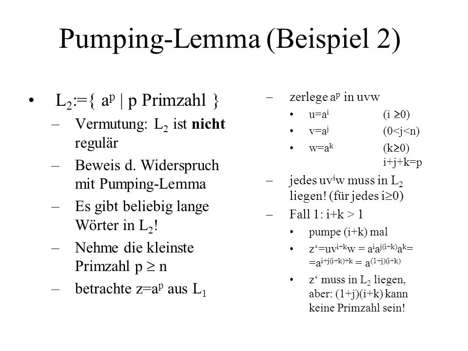 Pumping-Lemma (Beispiel 2)