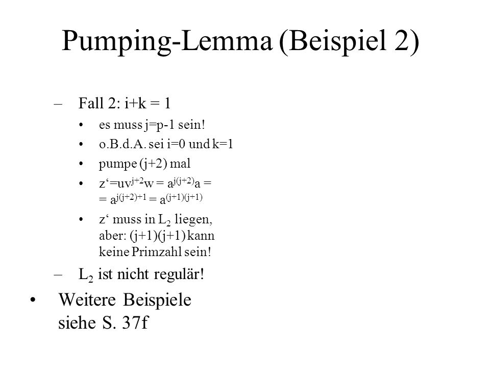 Pumping-Lemma (Beispiel 2)