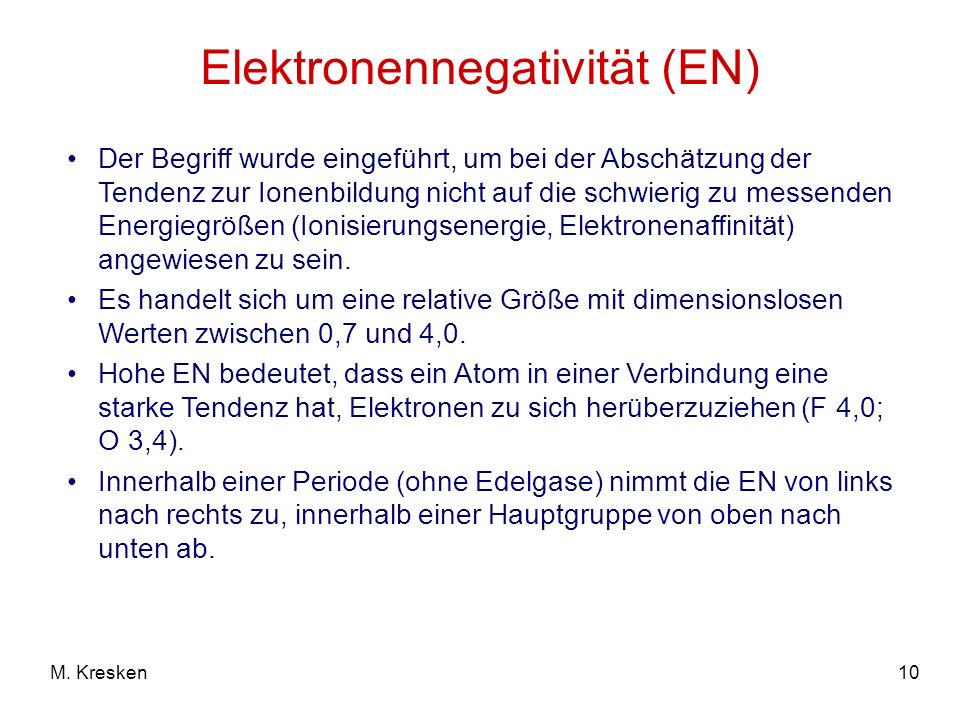 Elektronennegativität (EN)