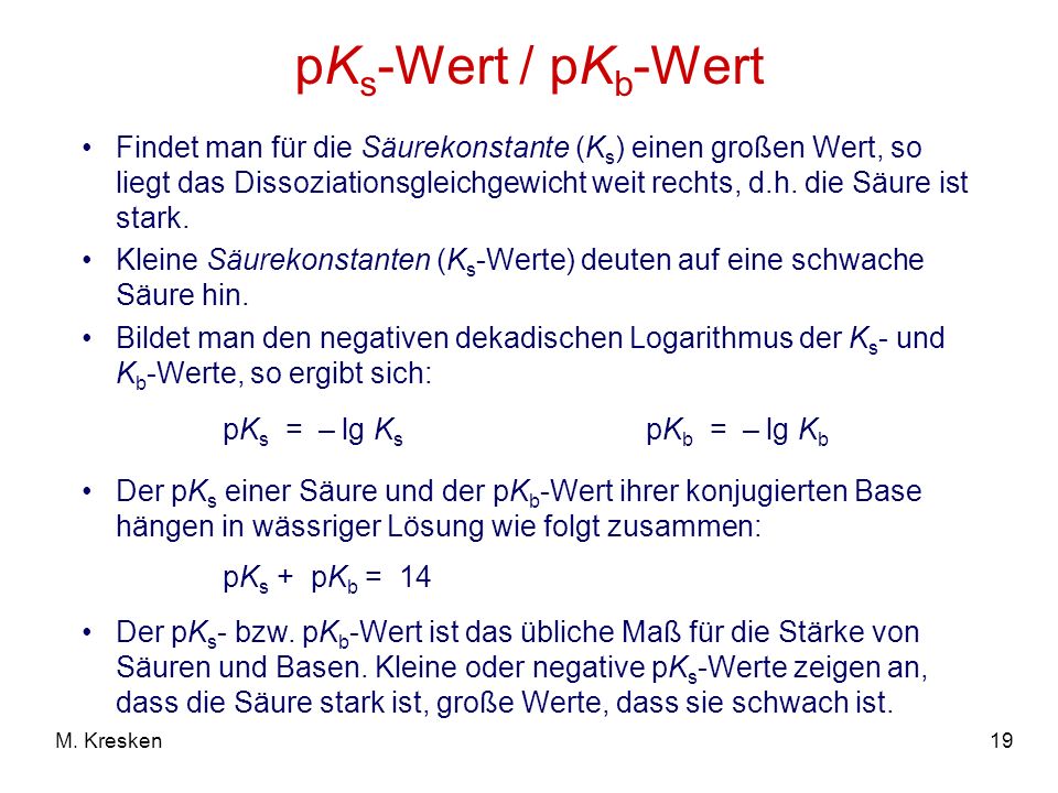 pKs-Wert / pKb-Wert