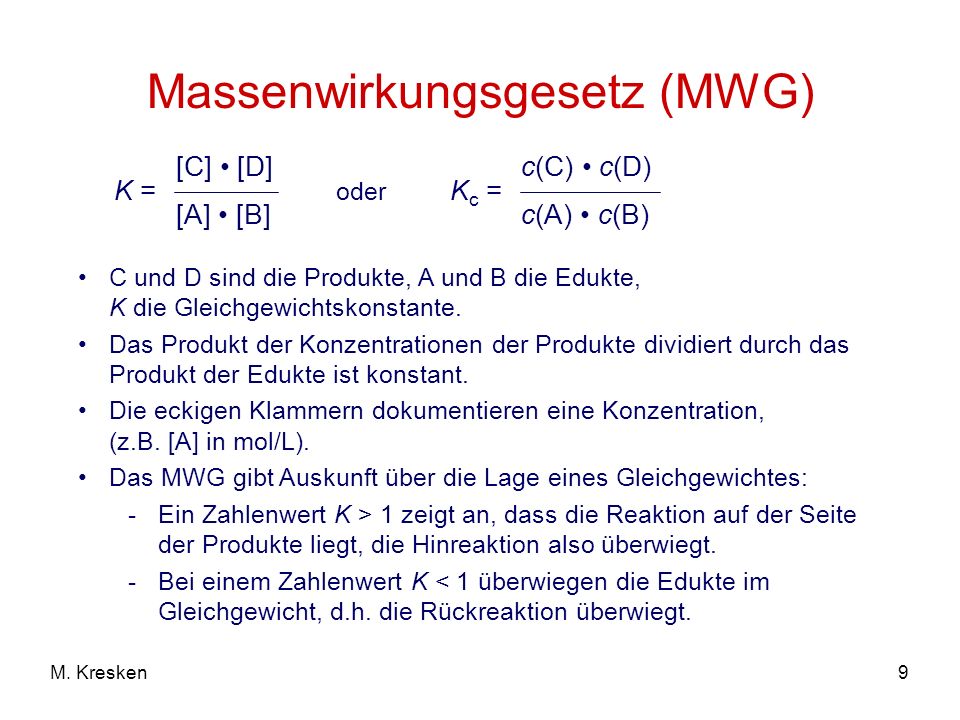 Massenwirkungsgesetz (MWG)