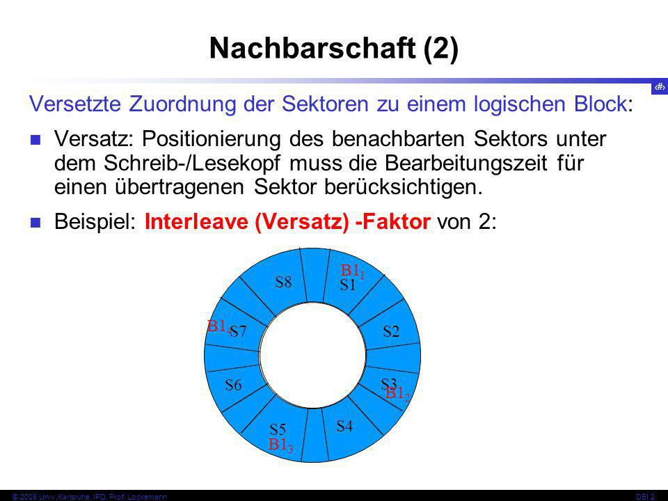 Nachbarschaft (2) Versetzte Zuordnung der Sektoren zu einem logischen Block: