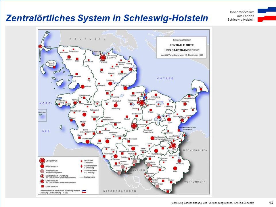 Zentralörtliches System in Schleswig-Holstein