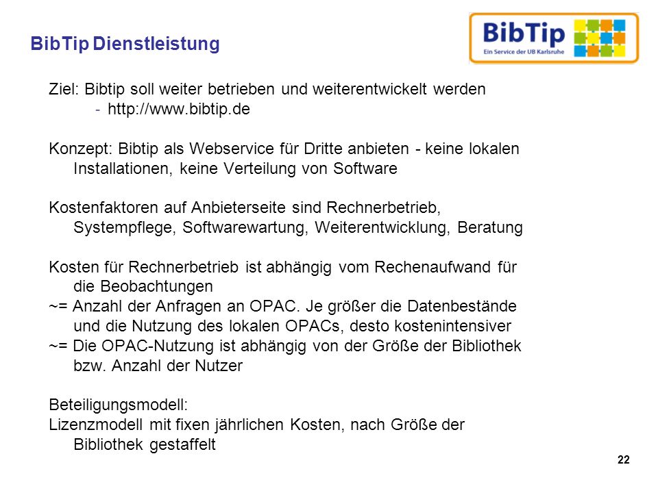 BibTip Dienstleistung