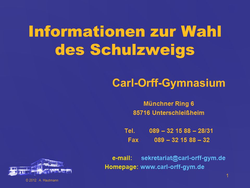 Informationen zur Wahl des Schulzweigs