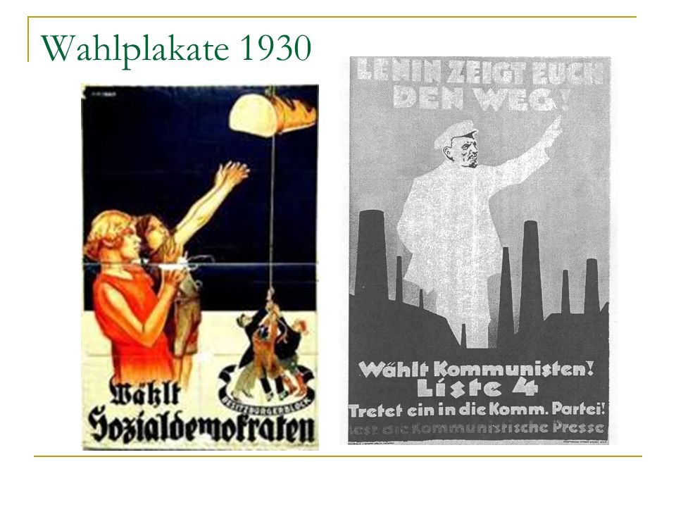 Wahlplakate 1930