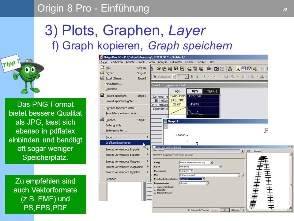 Zu empfehlen sind auch Vektorformate (z.B. EMF) und PS,EPS,PDF