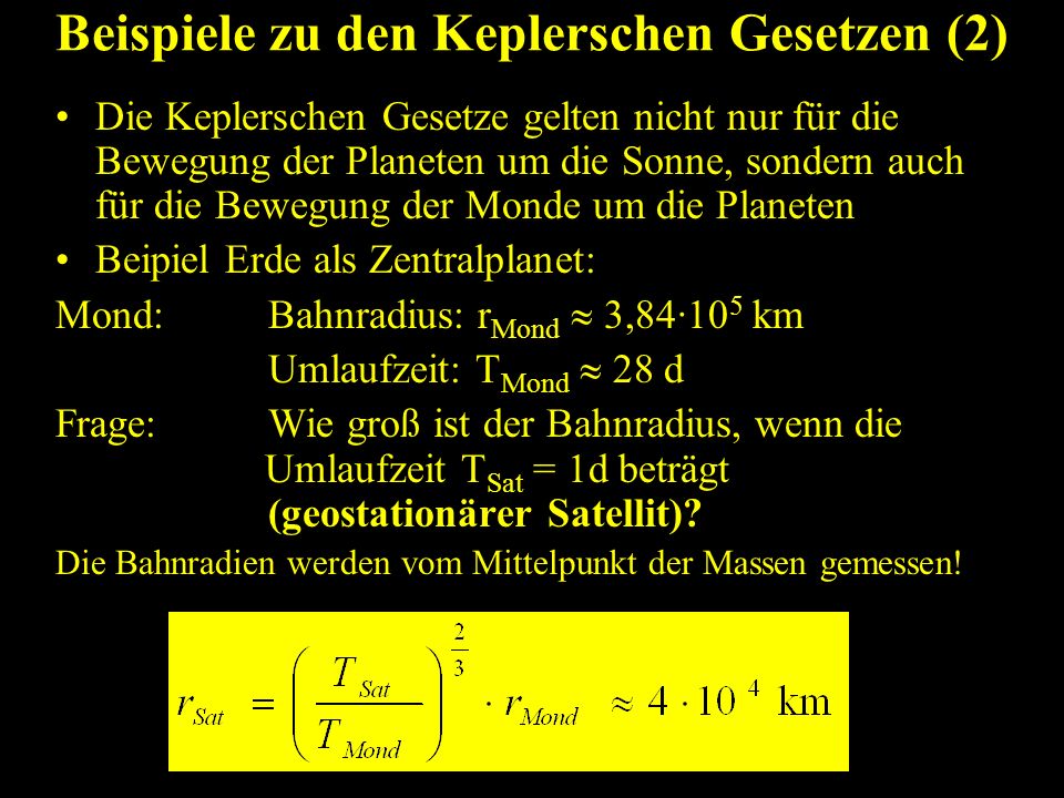 Beispiele zu den Keplerschen Gesetzen (2)