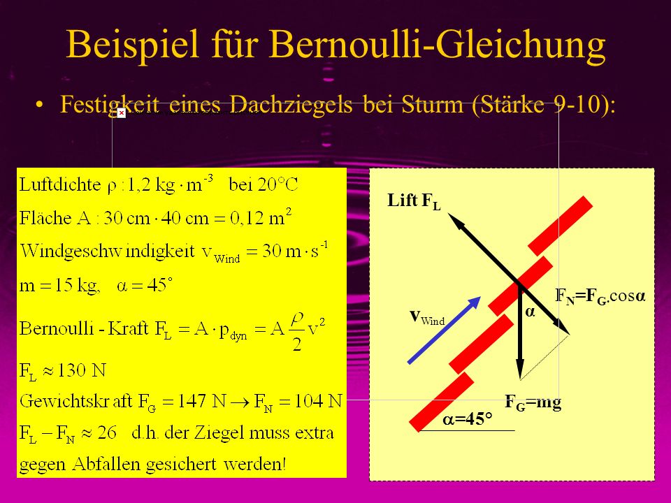 Beispiel für Bernoulli-Gleichung