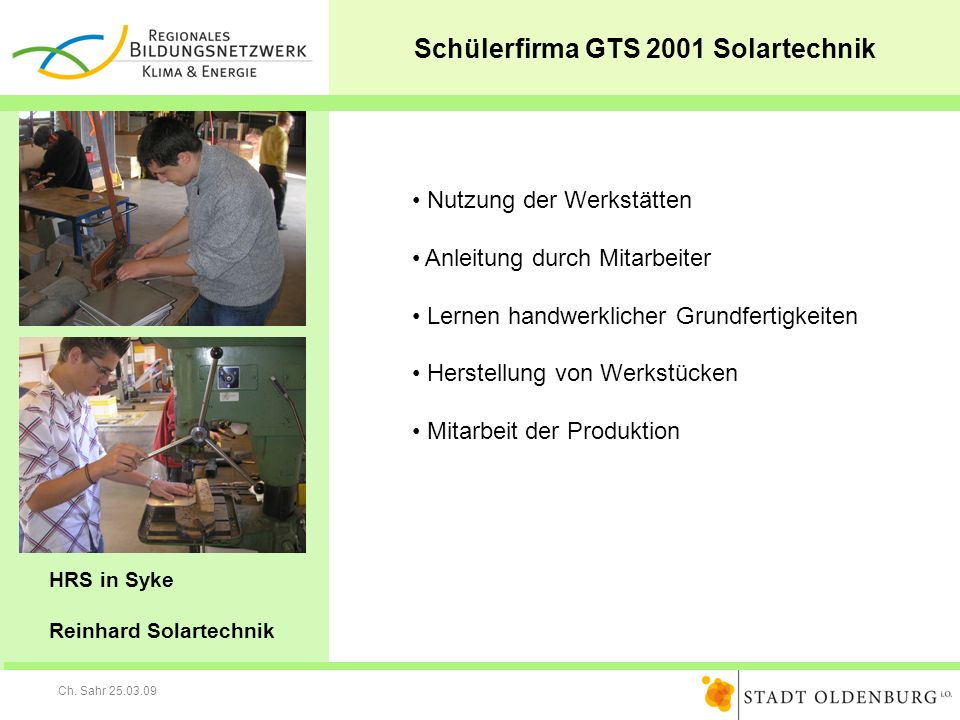 Schülerfirma GTS 2001 Solartechnik