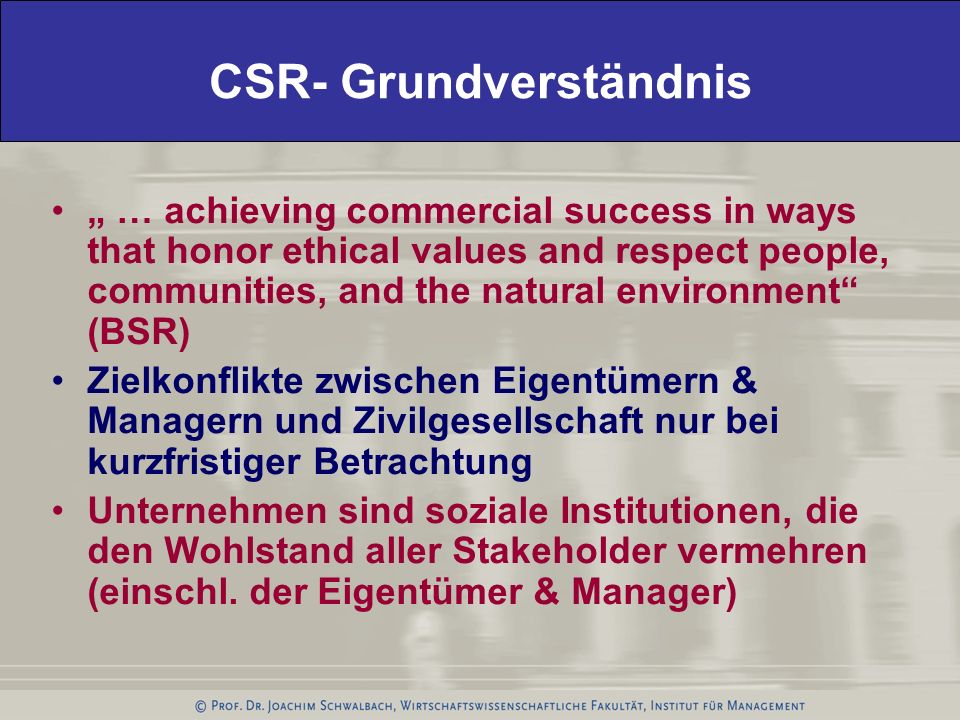 CSR- Grundverständnis