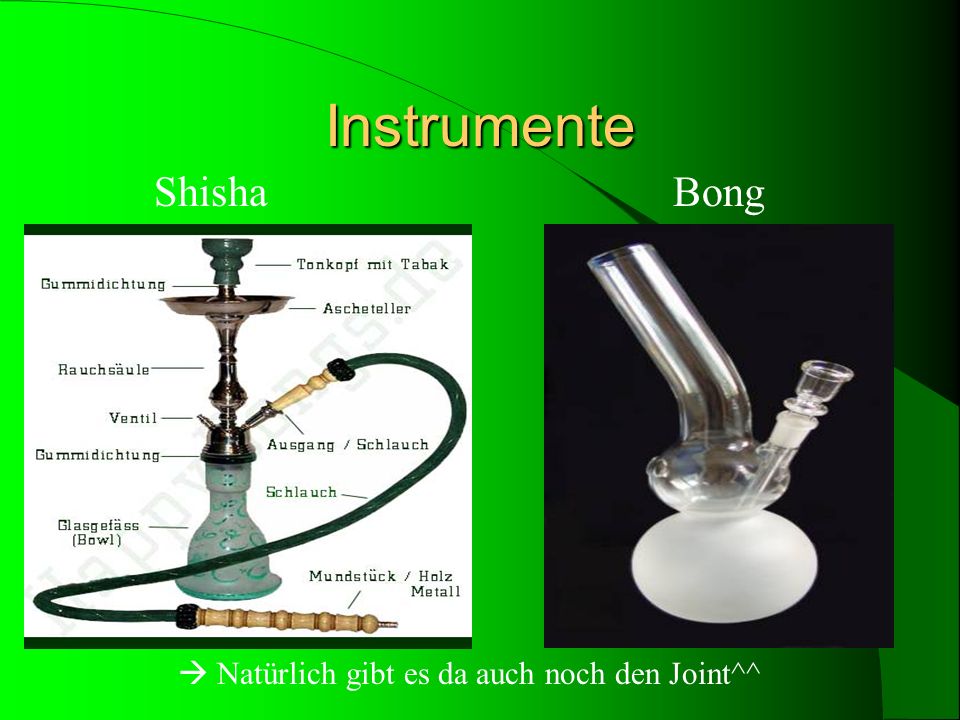 Instrumente Shisha Bong.
