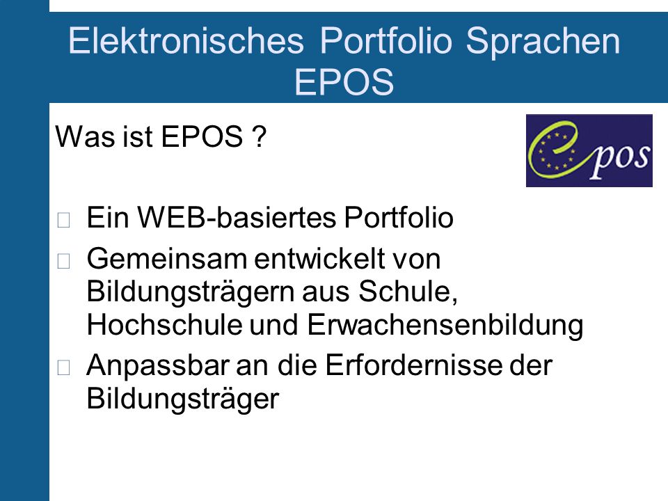 Elektronisches Portfolio Sprachen EPOS