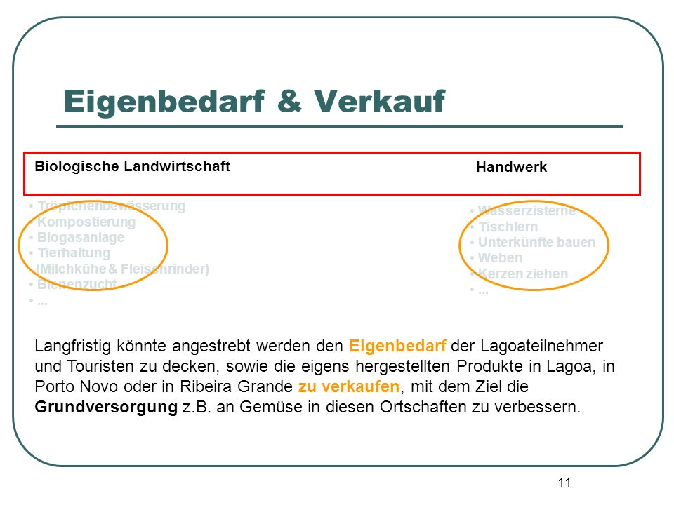 Eigenbedarf & Verkauf Tröpfchenbewässerung. Kompostierung. Biogasanlage. Tierhaltung. (Milchkühe & Fleischrinder)