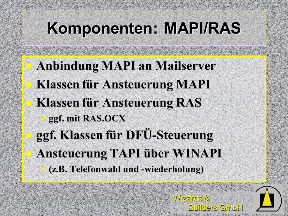 Komponenten: MAPI/RAS