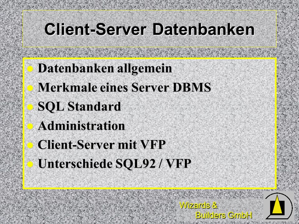 Client-Server Datenbanken