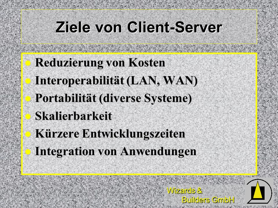 Ziele von Client-Server