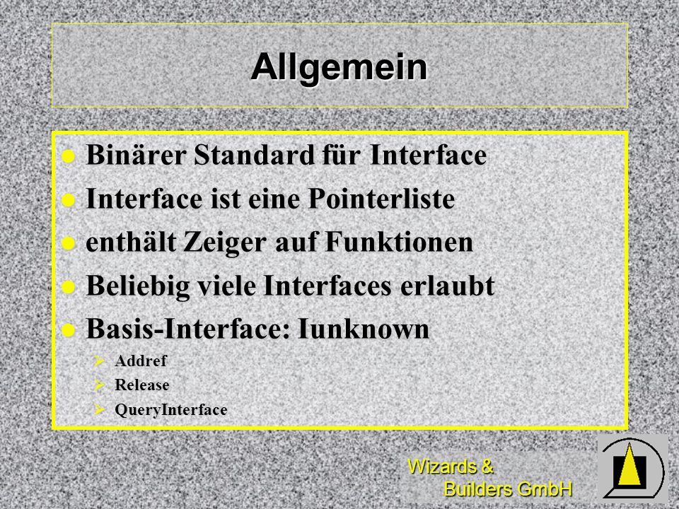 Allgemein Binärer Standard für Interface