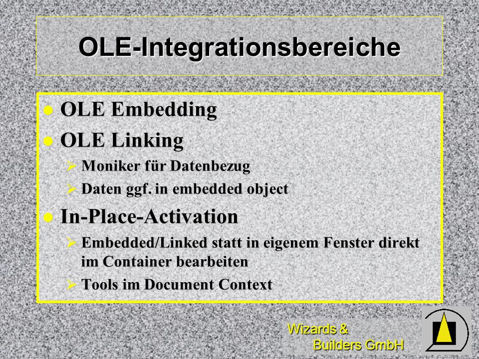 OLE-Integrationsbereiche