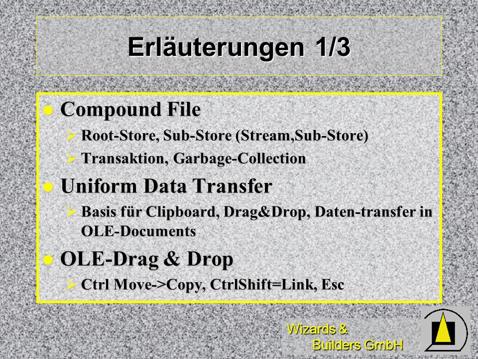 Erläuterungen 1/3 Compound File Uniform Data Transfer OLE-Drag & Drop